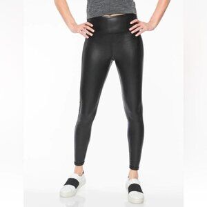 Athleta All Over Gleam Tight Legging Black Vegan Leather Women's Size Medium